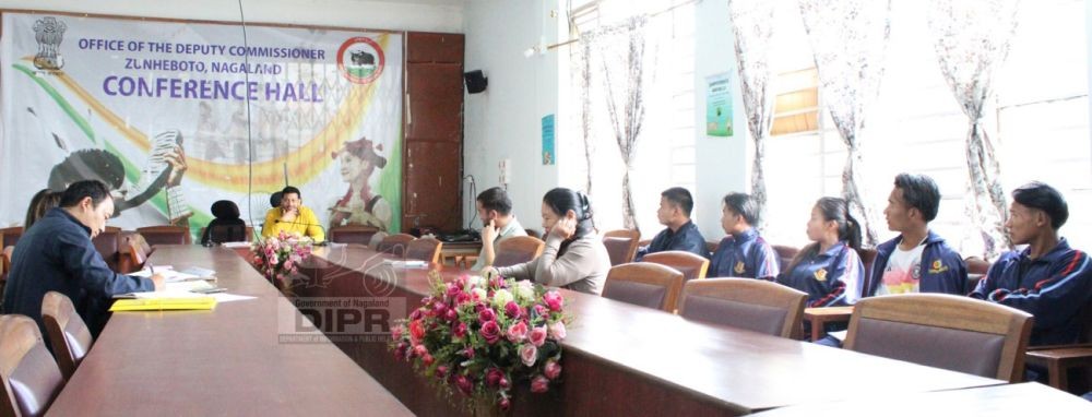 DC Zunheboto Dharam Raj, IAS chairing the review meeting of the District Level Committee on TB Mukt Bharat Abhiyaan at the Deputy Commissioner’s conference hall, Zunheboto, on October 29. (DIPR Photo)